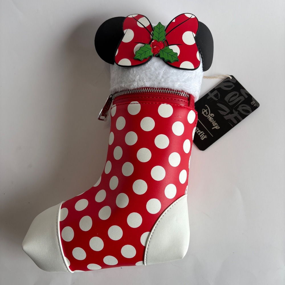 Loungefly Disney Minnie Cosplay Stocking Crossbody Bag Minnie Mouse Red Dots NEW